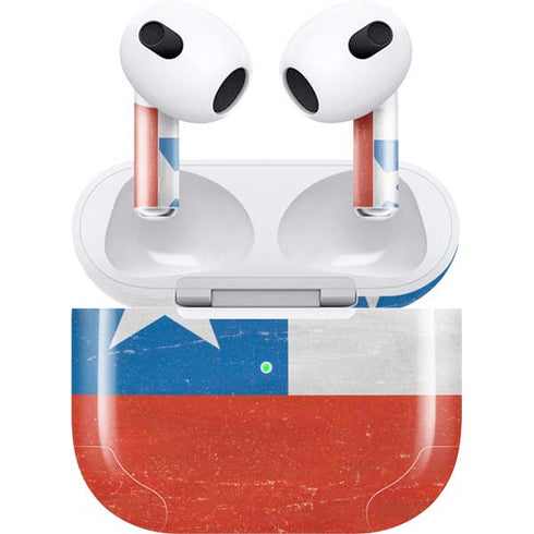 Chile Flag Distressed Apple AirPods (3rd Gen 2021) Skin